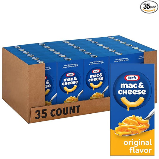 Kraft Original Mac & Cheese Macaroni and Cheese Dinner, 35 ct Pack, 7.25 oz Boxes