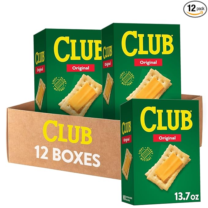 Club Crackers, Lunch Snacks, Snack Crackers, Original (12 Boxes)