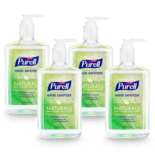 Purell Advanced Hand Sanitizer Naturals with Plant Based Alcohol, Citrus Scent, 12 fl oz Pump Bottle (Pack of 4), 3623-06-EC2
