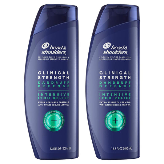 Head & Shoulders Clinical Strength Dandruff Shampoo, Selenium Sulfide Dandruff Defense, Intensive Itch Relief, Seborrheic Dermatitis Relief, Cooling...