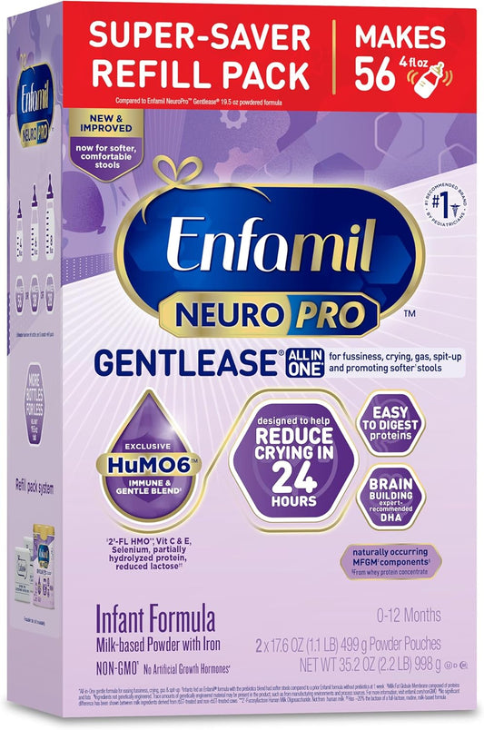 Enfamil NeuroPro Gentlease Baby Formula, Brain Building DHA, HuMO6 Immune Blend, Designed to Reduce Fussiness, Crying, Gas & Spit-up in 24 Hrs, Infant...