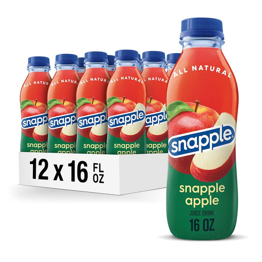 Snapple Apple Juice Drink, 16 Fl Oz Recycled Plastic Bottle, All Natural, No Artificial Flavors Or Sweeteners, Gluten-free, Contains 10% Real Juice