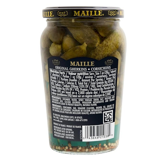 Maille Pickles Cornichons Original Pack of 12 The perfect cornichon for garnishing a gourmet sandwich or snacking Product of France 13.5 oz