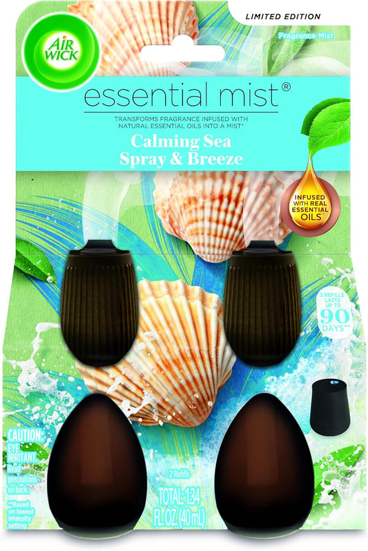 Air Wick Essential Mist Twin Refill Calming Sea Spray & Breeze 2 ct.