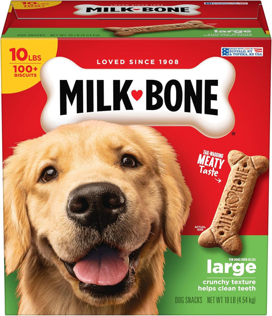 Milk-Bone Original Dog Treats for Large Dogs, 10 Pound, Crunchy Biscuit Helps Clean Teeth