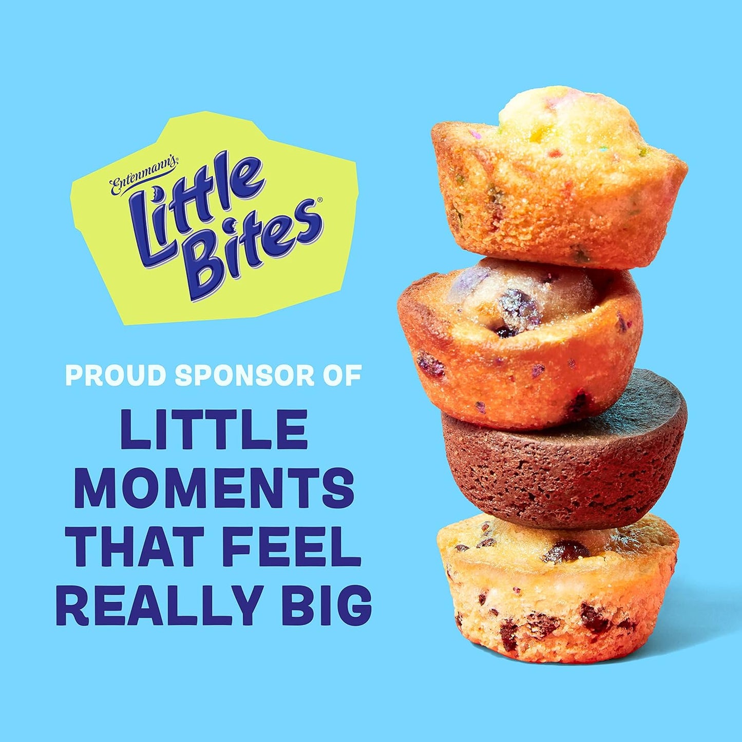 (4 pack) Little Bites Assorted Muffins, 80 individual packs, (20 ct each), Mini Muffins, 138 lbs Case Ð (20) Chocolate Chip, (20) Fudge, (20) Blueberry, (20) Party Cake