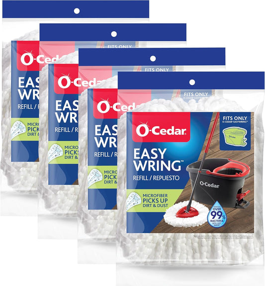 O-Cedar EasyWring Spin Mop Microfiber Refill (Pack of 4)