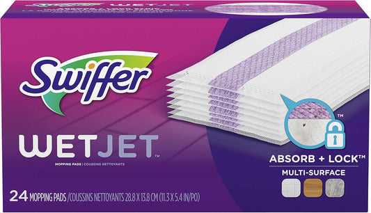 Swiffer WetJet Hardwood Floor Cleaner Spray Mop Pad Refill, Multi Surface, 24 Count