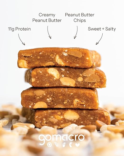 GoMacro MacroBar Organic Vegan Protein Bars - Peanut Butter (2.3 Ounce Bars, 12 Count)