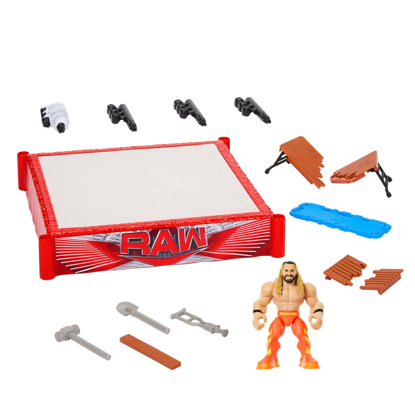 WWE Knuckle Crunchers Rebound Ring & Action Figure, Playset with Seth Rollins Mini Figure
