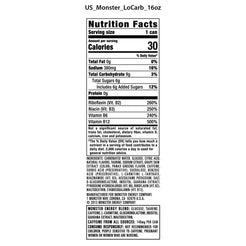 Monster Energy, LoCarb , Energy Drink, 12 Pack - 16 Fl Oz