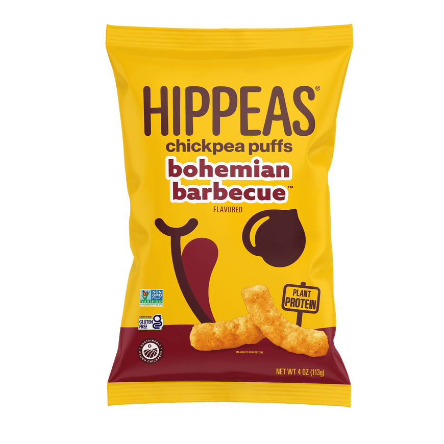 (4 pack) HIPPEAS Chickpea Puffs, Vegan Bohemian Barbecue, Gluten-Free, 4 oz Bag