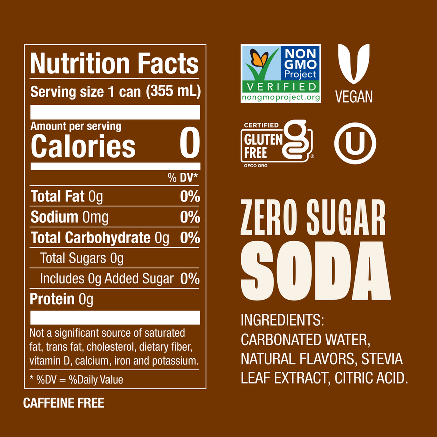 Zevia Zero Sugar, Creamy Root Beer Soda Pop, 12 Fl Oz (Pack of 24)