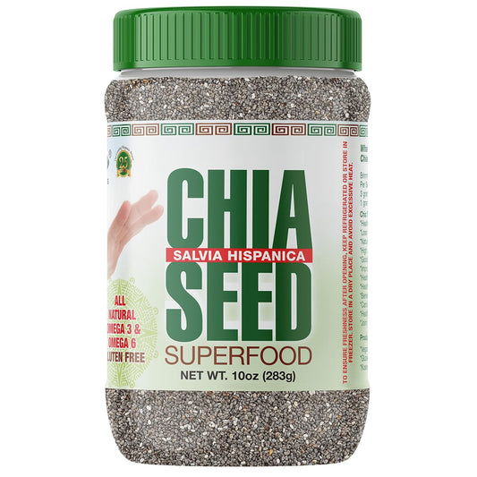 Sanar Naturals Chia Seeds with Omega-3, Non-GMO, Gluten Free, Keto Diet Friendly, Vegan, Good Source of Fiber, Add to Smoothies or Salads, 10 oz