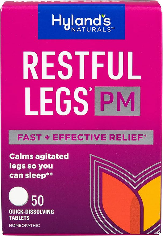 Restful Legs Nighttime PM Tablets by Hyland's, Natural Itching, Crawling, Tingling and Leg Jerk Relief, 50 Count