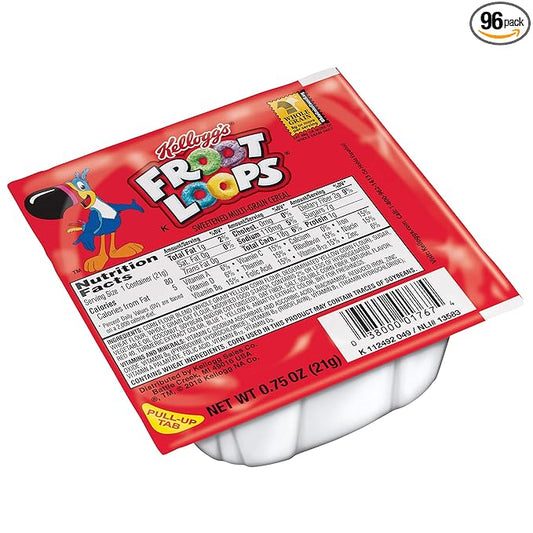 Kellogg's Froot Loops, Breakfast Cereal, Original, .75oz (96 Count)