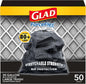 Glad Large Drawstring Trash Bags, ForceFlex 30 Gallon Black Trash Bags, 50 Count
