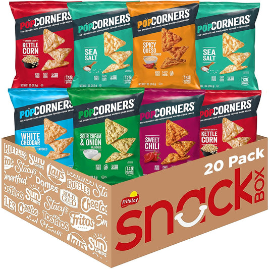 PopCorners Popped Corn Snacks, Sampler Pack Gluten Free, 1 Ounce (Pack of 20) 
