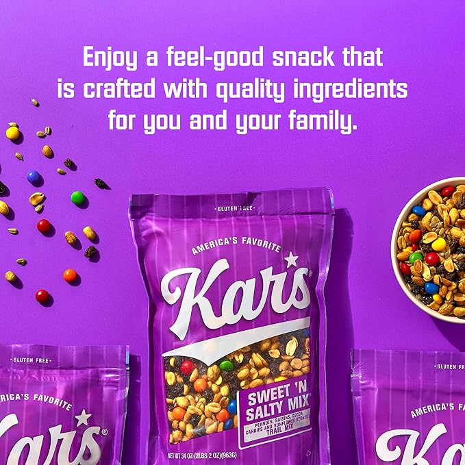 KarÕs Nuts Sweet ÔN Salty Trail Mix, 2 oz Pouch (Pack of 72), Gluten-Free Trail Mix Snack