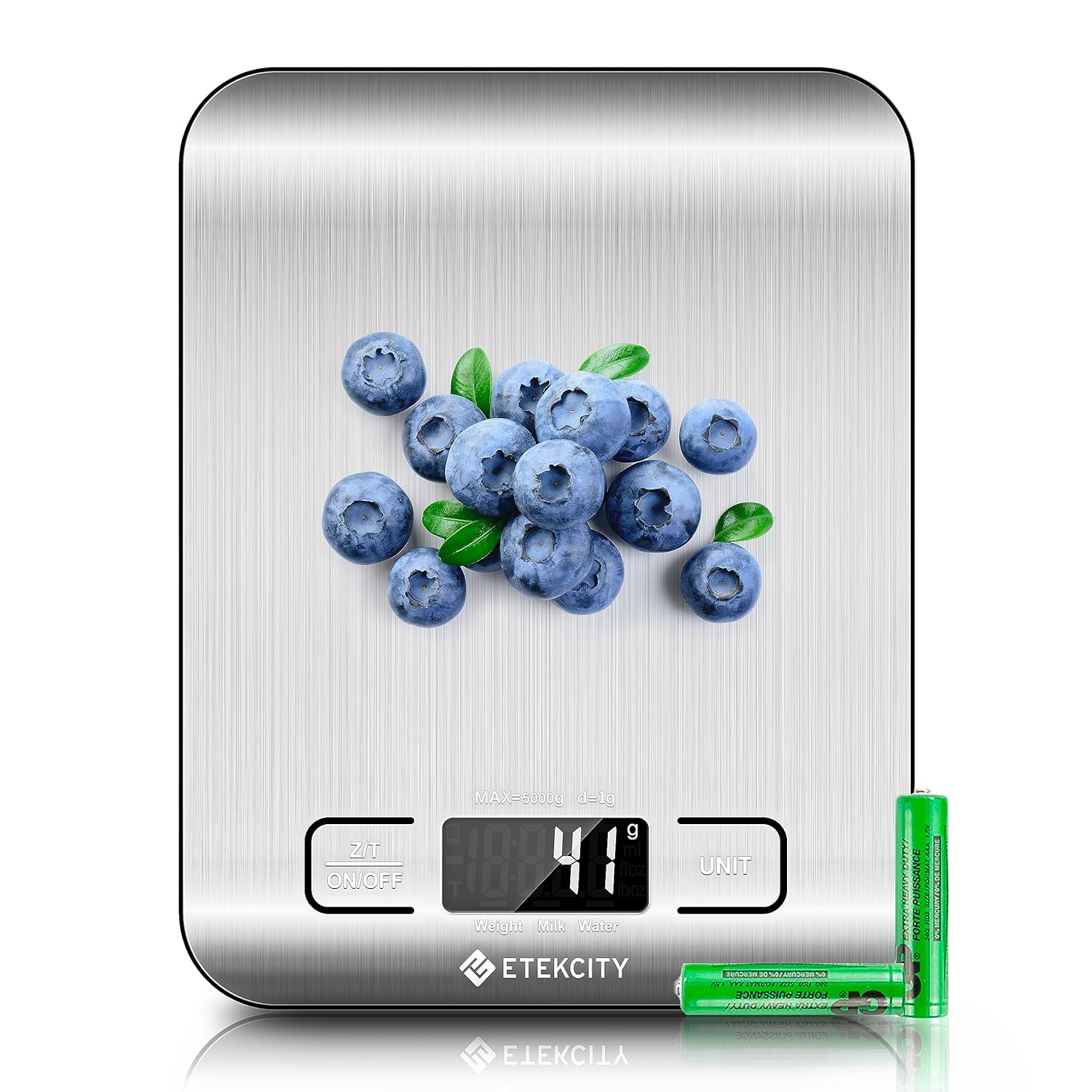 Etekcity Food Scale, Digital Kitchen Scale, 304 Stainless Steel, Weight in Grams and Ounces for Baking, Cooking, and Meal Prep, LCD Display, Medium
