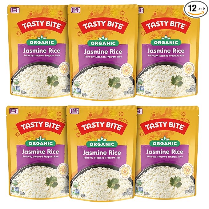 Tasty Bite Jasmine Rice, Microwaveable Cooked Rice, 8.8 Ounce (Pack of 12)
