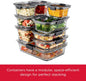 Rubbermaid Brilliance Glass Storage Food Containers with Lids (18 Pieces Total), Set of 9 (Varied Sizes), Clear, 9 Count