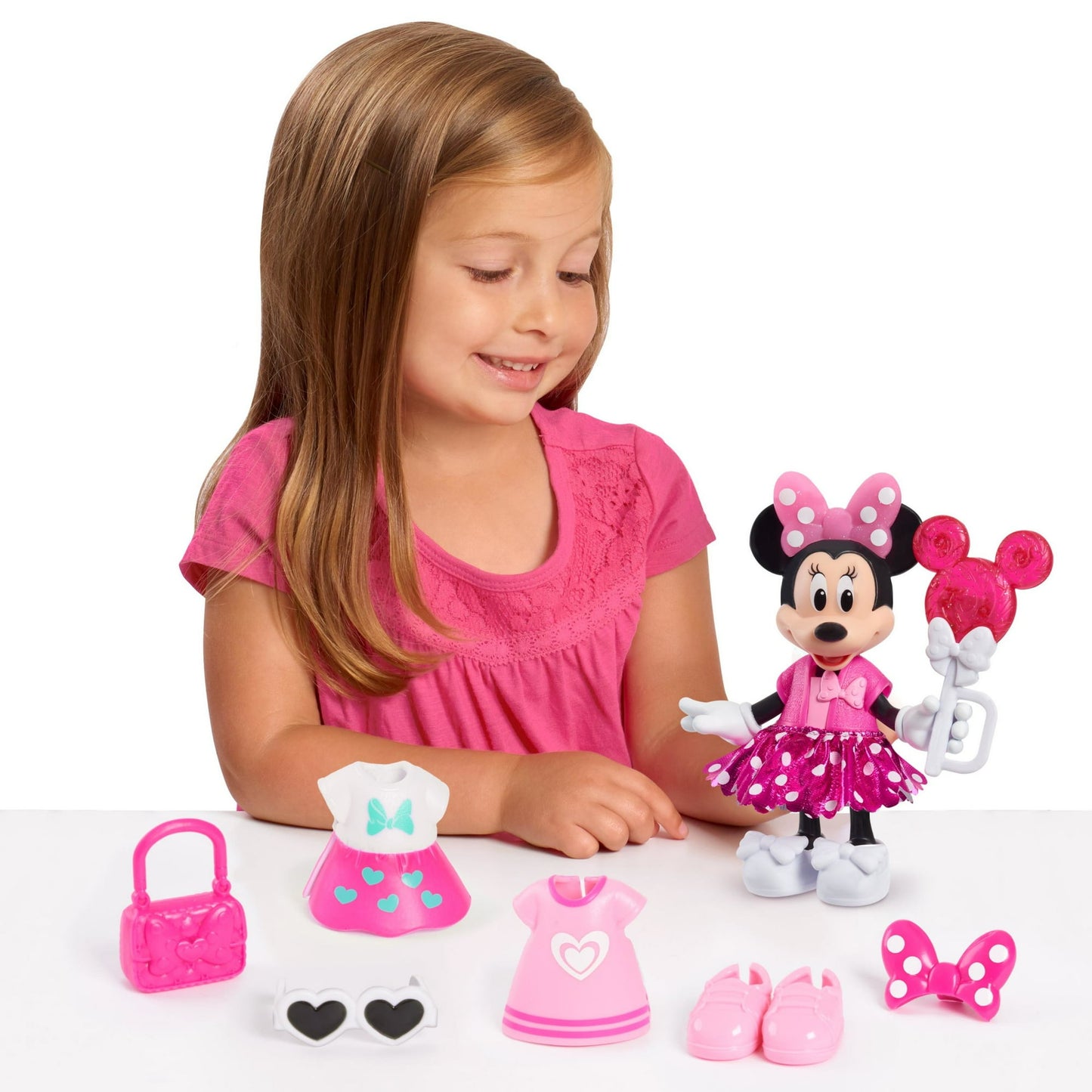 Disney Junior Minnie Mouse Fabulous Fashion Doll and Accessories, Pretty In Pink Baby and Toddler Toys