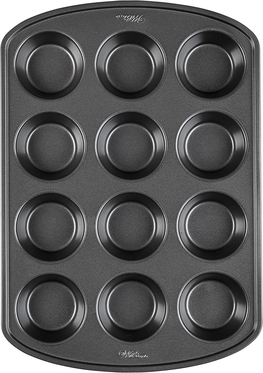 Wilton Perfect Results Premium Non-Stick Cupcake Pan, 12-Cup Muffin Tin, Steel Baking Supplies