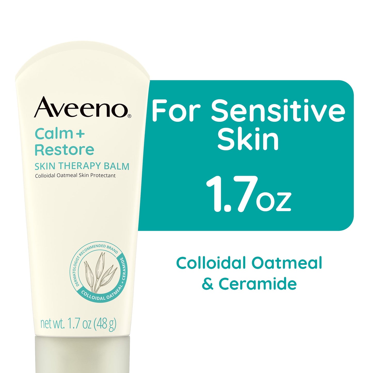 Aveeno Calm + Restore Skin Therapy Balm for Sensitive Skin, Face Moisturizer, 1.7 oz