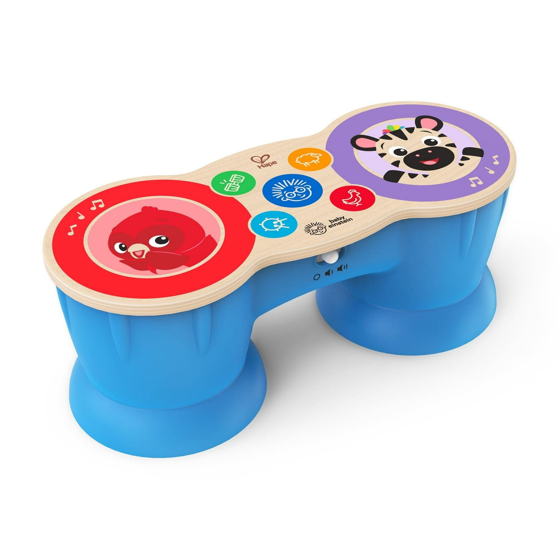 Baby Einstein & Hape Upbeat Tunes Magic Touch Wooden Drums_ Infant and Toddler Musical Toy, Unisex