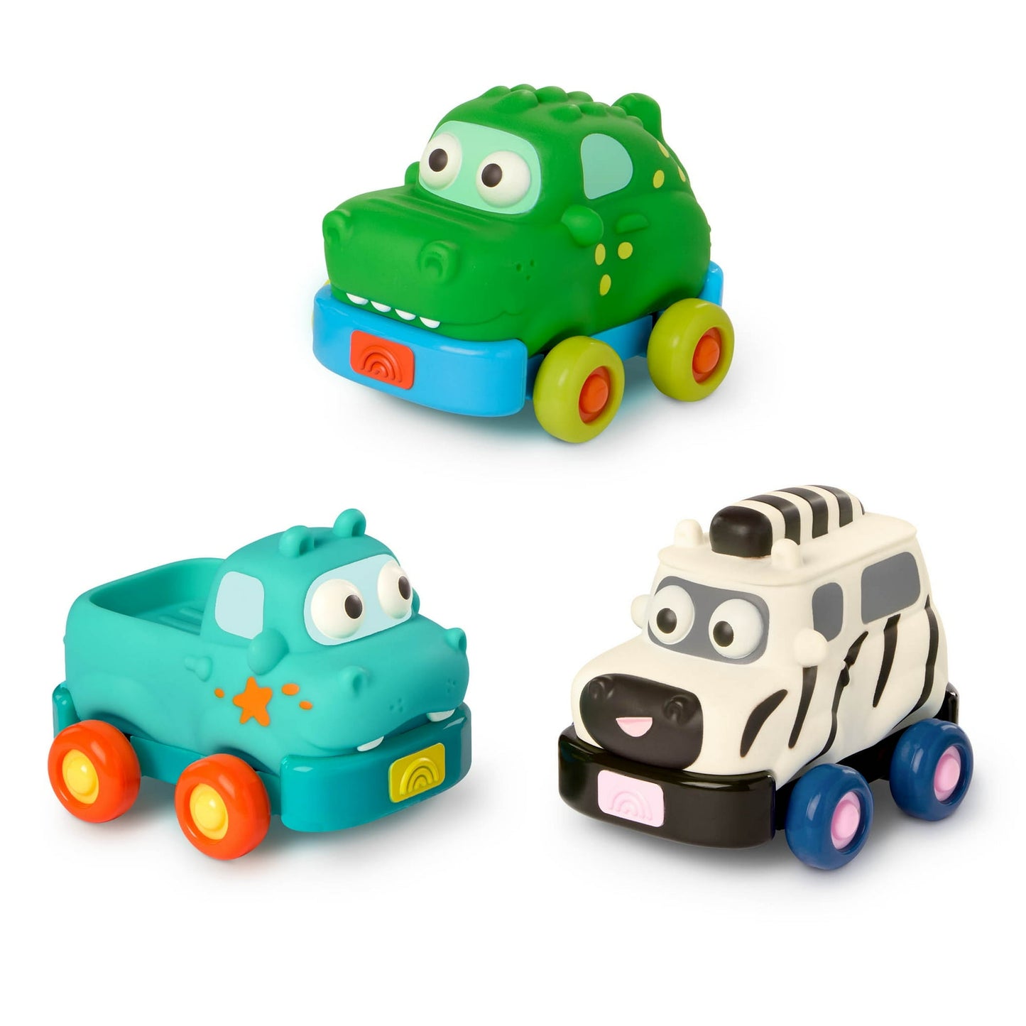Battat Safari Speedsters 3 Pull-Back Animal Cars, Play Vehicle for Baby and Toddler Toys