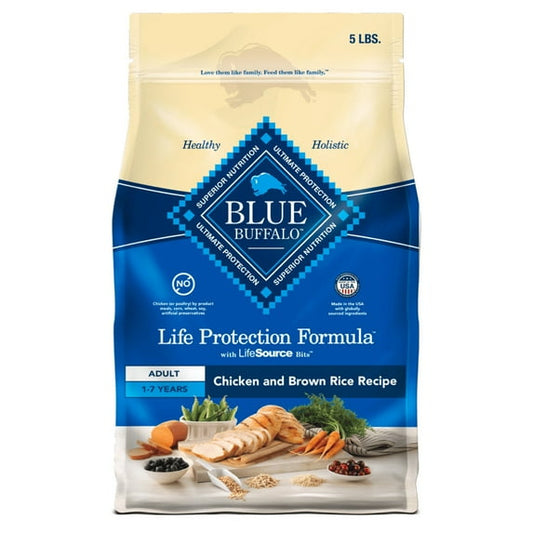 Blue Buffalo Life Protection Formula Adult Dry Dog Food, Chicken & Brown Rice, 5 lbs.