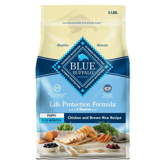 Blue Buffalo Life Protection Formula Puppy Dry Dog Food, Chicken & Brown Rice, 5 lbs.