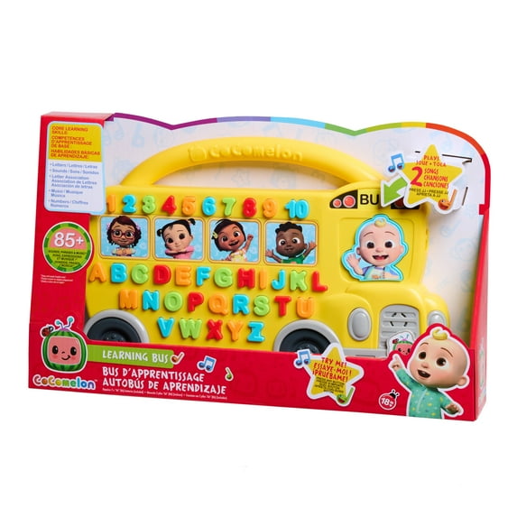 Cocomelon Learning Bus, over 85 Learning Phrases, Counting, Alphabet, Music, Sounds, Yellow Baby and Toddler Toys
