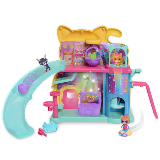 Disney Junior SuperKitties Purr ÔNÕ Play Playset and Figures, 12-pieces, Lights and Sounds