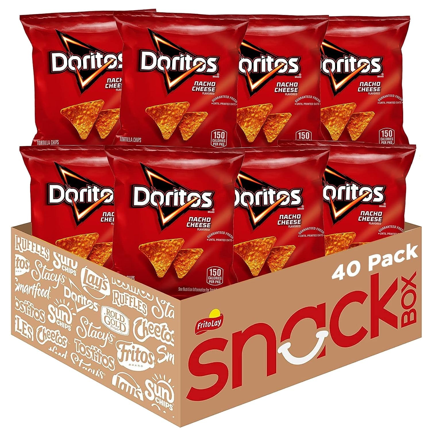 Doritos Nacho Cheese Tortilla Chips 1 oz Bag, 40 Count