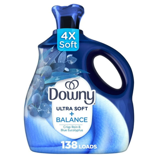 Downy Ultra Soft Liquid Fabric Softener, Balance, Crisp Rain & Blue Eucalyptus, 93 fl oz, 138 Loads