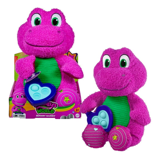 Fisher-Price BarneyÕs World Sensory Barney Plush Toy with Fidget Activity for Toddlers