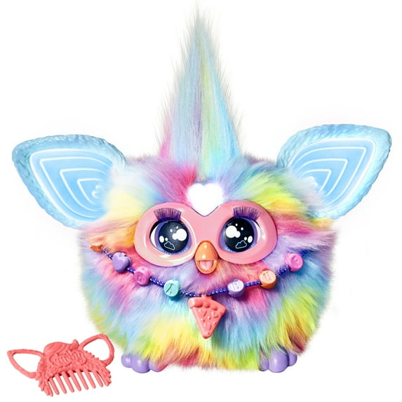 Furby Tie Dye Plush Toy, Voice Activated, 15 Fashion Accessories, Interactive Toys, Ages 6+