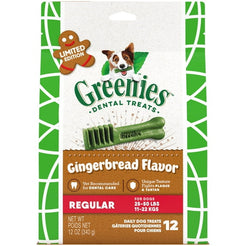 Greenies Gingerbread Flavor Regular Size Dental Care Chew Treats For Dogs, 12 Oz (12 Pack)