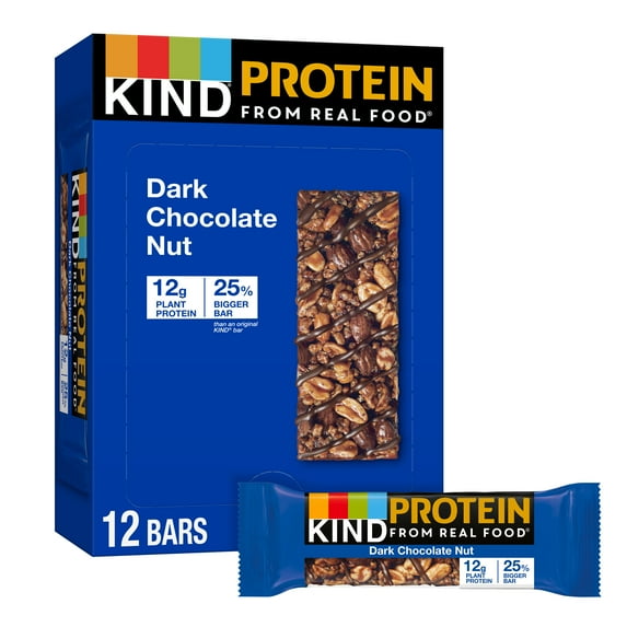 KIND Protein Bars, Double Dark Chocolate Nut, Gluten Free, 12g Protein, 1.76oz, 12 Count