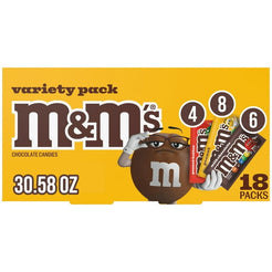 M&M's Variety Pack Full Size Milk Chocolate Candy Bars - 18 Ct