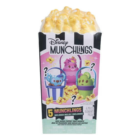 Disney Munchlings Mini Munch PoppinÕ Treat Bucket, 1.5 inch Collectible Poppin' Toy, Children Ages 3 and up