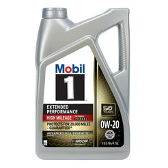 Mobil 1 Extended Performance High Mileage Full Synthetic Motor Oil 0W-20, 5 Quart