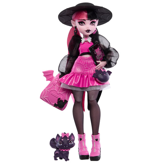 Monster High Draculaura Fashion Doll with Pet Bat-Cat Count Fabulous and Accessories