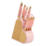 Paris Hilton 10-Piece Heart-Shaped Stainless Steel Knife Block Set, Pink