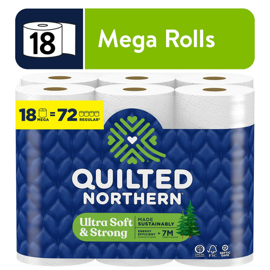 Quilted Northern Ultra Soft & Strong 2-Ply Toilet Paper, 18 Mega Rolls