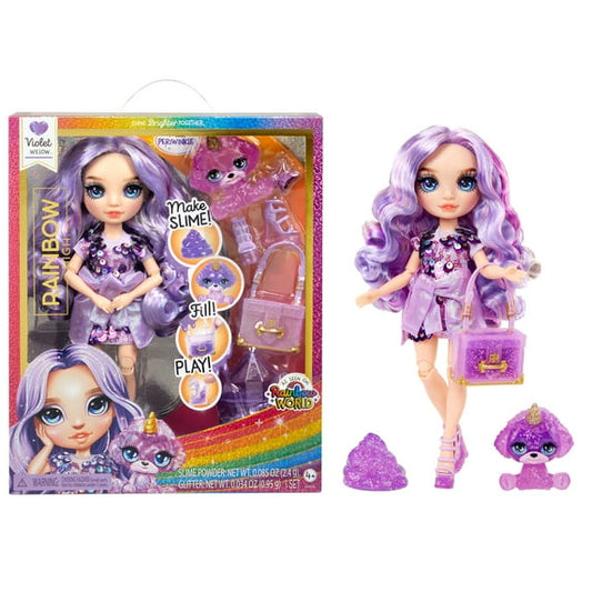 Rainbow High Violet with Slime Kit & Pet, 11Ó Doll, Purple, Ages 4+