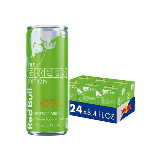 Red Bull Green Edition Energy Drink, Curuba Elderflower, 8.4 fl. oz., 6 x 4 Cans, 80mg Caffeine