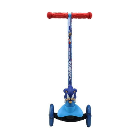 Sonic Ride-N-Glide Buddies 3D Toddler Scooter, 3 Wheel Scooter for Kids Ages 3+, Blue
